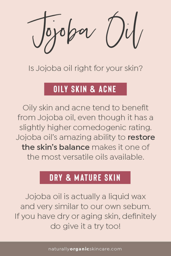 jojoba oil oily acne prone dry mature skin